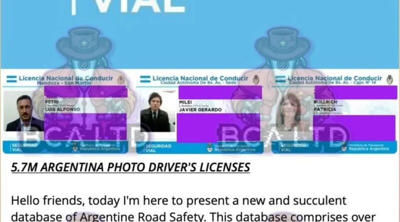 Histórico hackeo en Argentina: roban datos de casi 6 millones de licencias de conducir