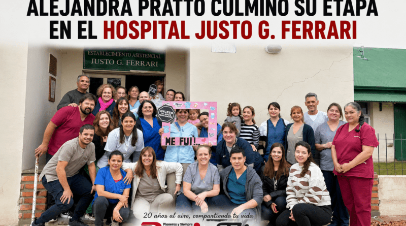 Ingeniero Luiggi: Alejandra Pratto culminó su etapa en el Hospital Justo G. Ferrari tras 37 años de servicio.