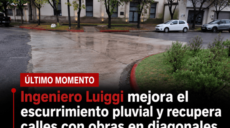 Ingeniero Luiggi avanza con obras para mejorar el escurrimiento pluvial y recuperar calles deterioradas