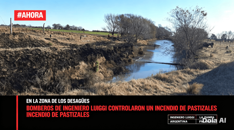 Bomberos Voluntarios controlaron un incendio de pastizales en la zona de los desagües